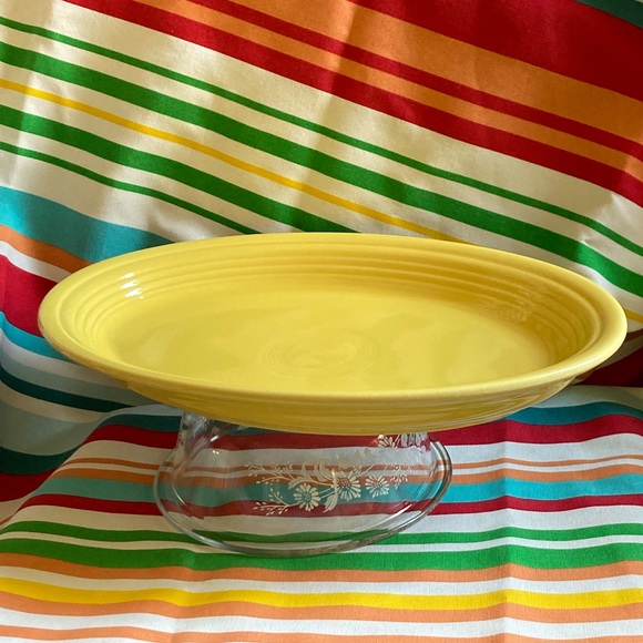 Fiestaware Dining Fiesta Ware White Yellow Platter Dish Fiestaware